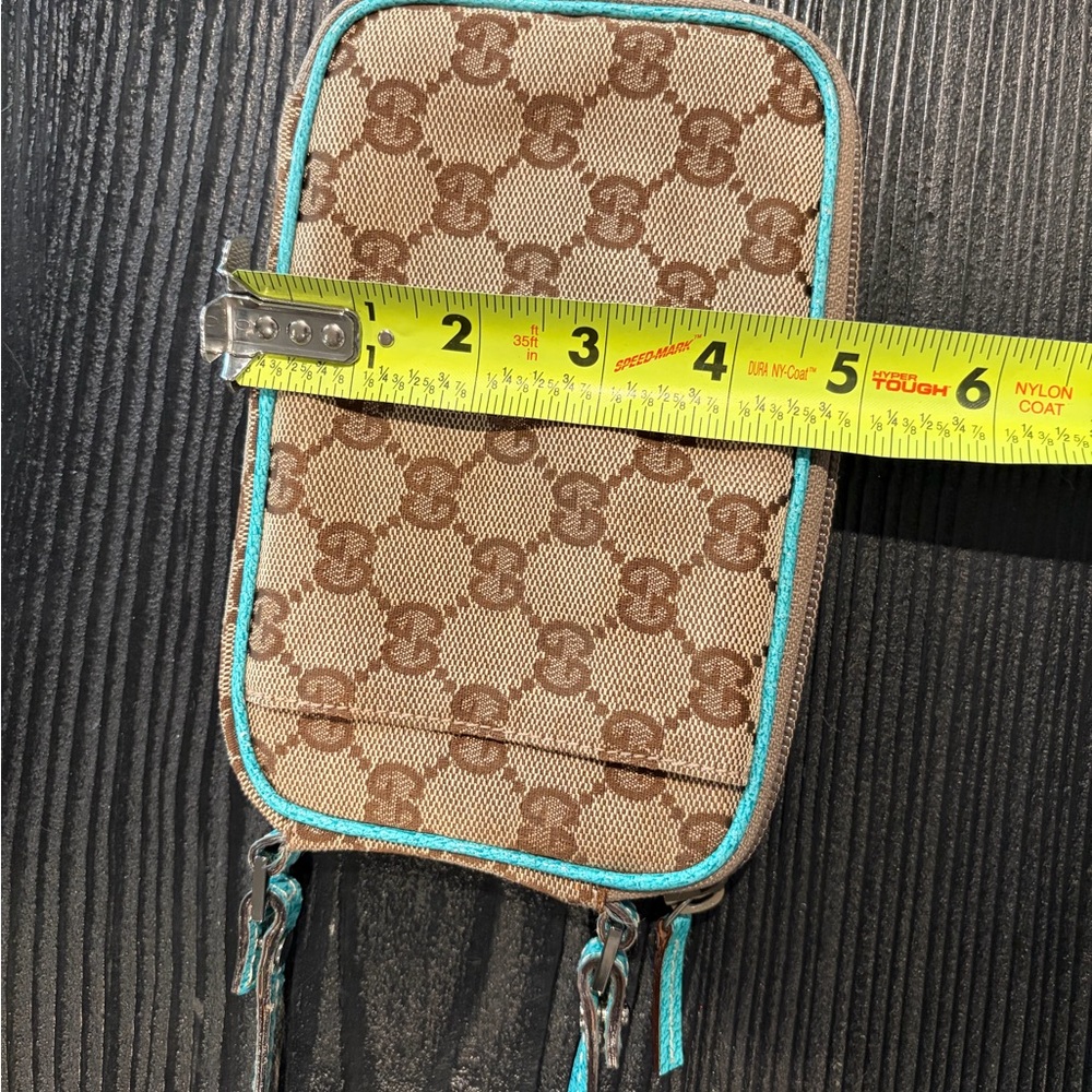 Gucci Beige GG Patterned teal leather Crossbody Bag - Picture 13 of 14